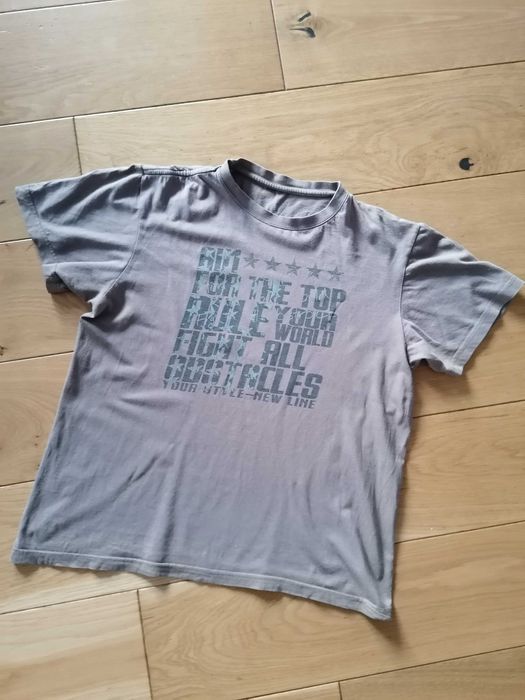 No name brązowy t-shirt napisy 40/L