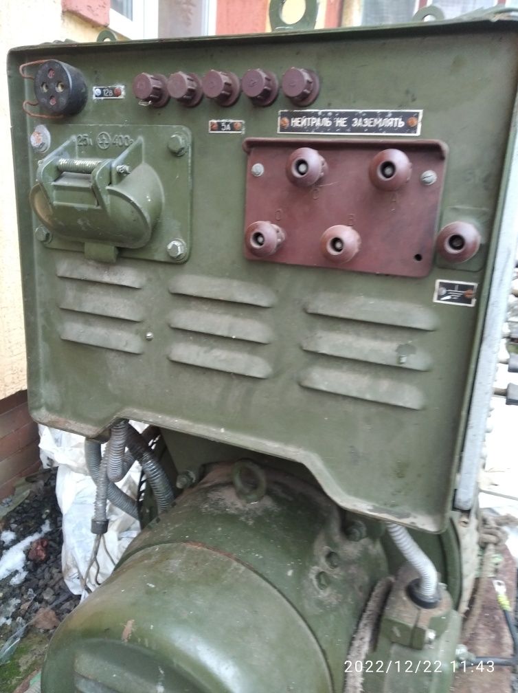 Військовий генератор 15кв у відмінному стані без привода