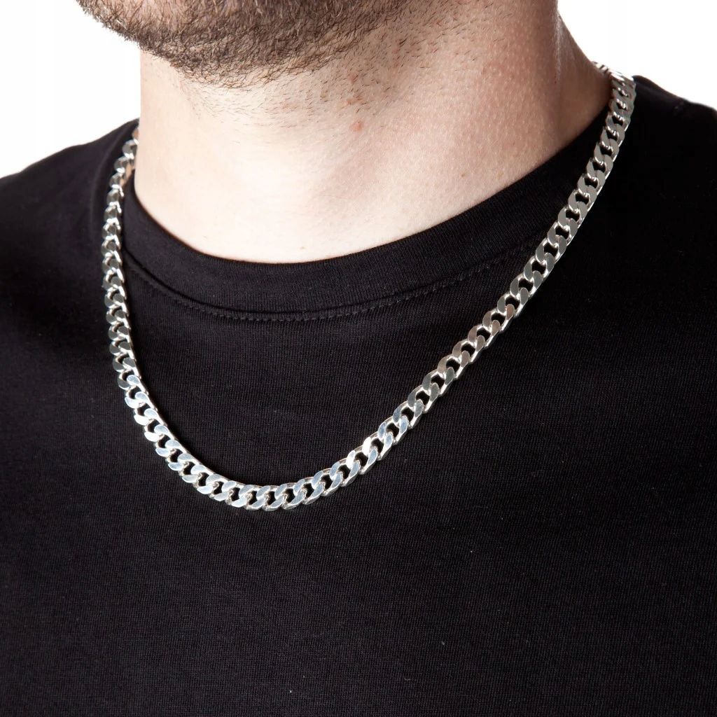 Srebrny Łańcuszek Męski SREBRO pr.925 WŁOSKI 5mm Łańcuch Diamentowany