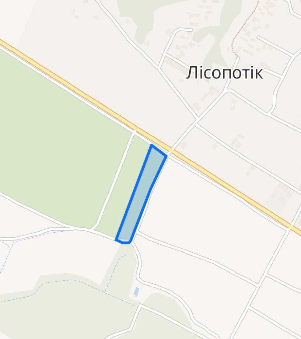 Продаж земельної ділянки с. Лісопотік