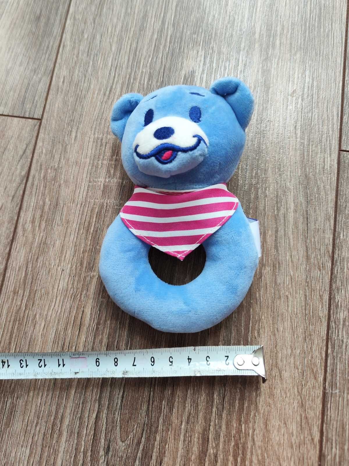 Niebieski miś Bambino grzechotka Nivea zabawka pluszak maskotka