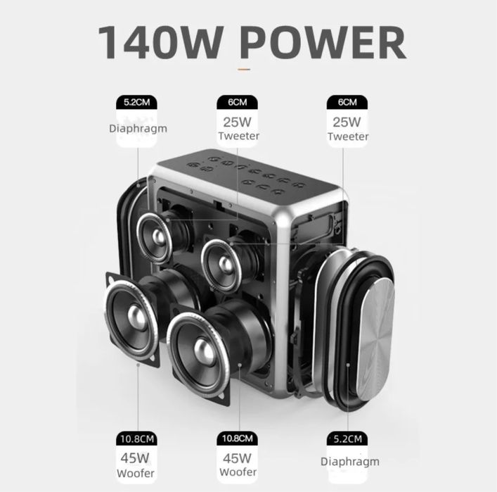 XDOBO King Max 140Вт  акустика bluetooth колонка + 2 мікрофона в компл