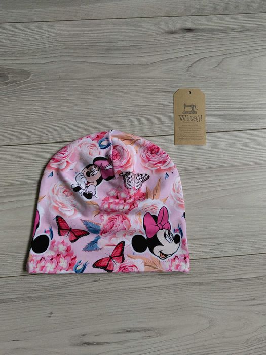 Czapka Myszka Minnie Miki na obwód 48/50 cm, ok 2/3 lata