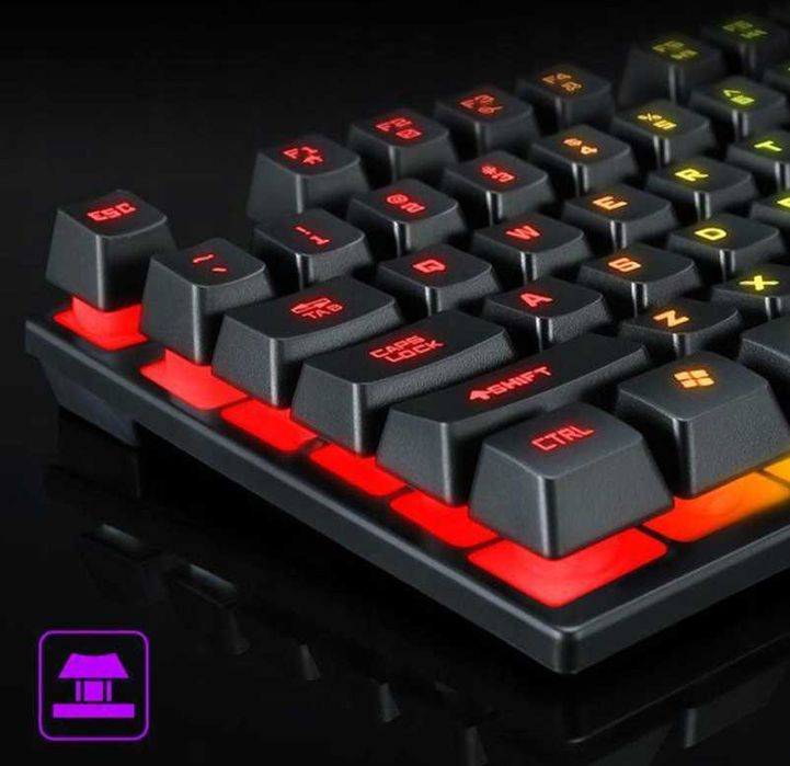 KLAWIATURA + MYSZKA GAMINGOWA dla gracza podświetlana led rgb *nowe*