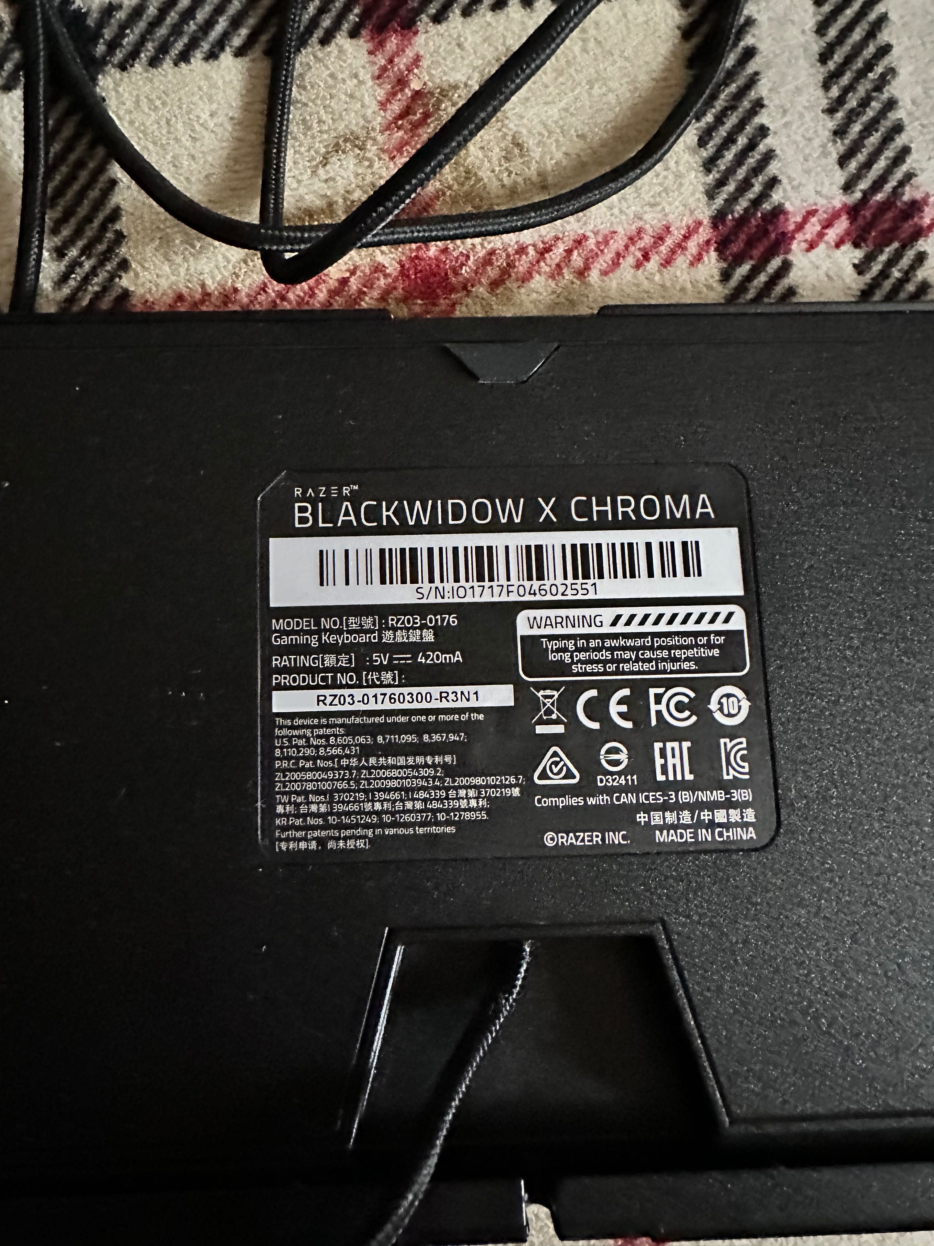 Ігрова клавіатура Razer Blackwidow X Chroma