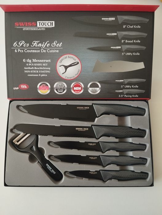 Conjunto cozinha facas carbono Swiss touch