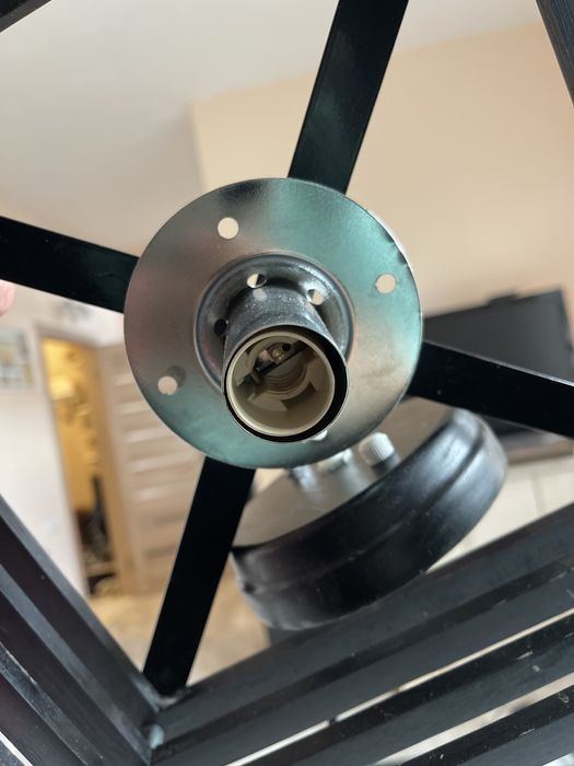 Люстра в японському стилі хром/венге бамбук