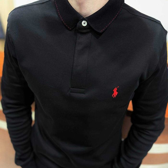 Чорний світшот З КОМІРОМ POLO