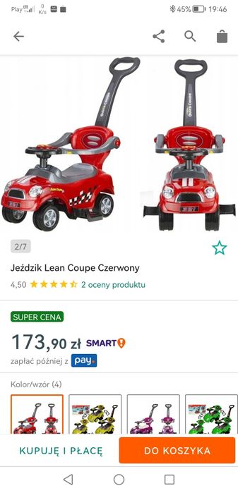 Autko jeździk pchacz dla dziecka  Quick Coupe