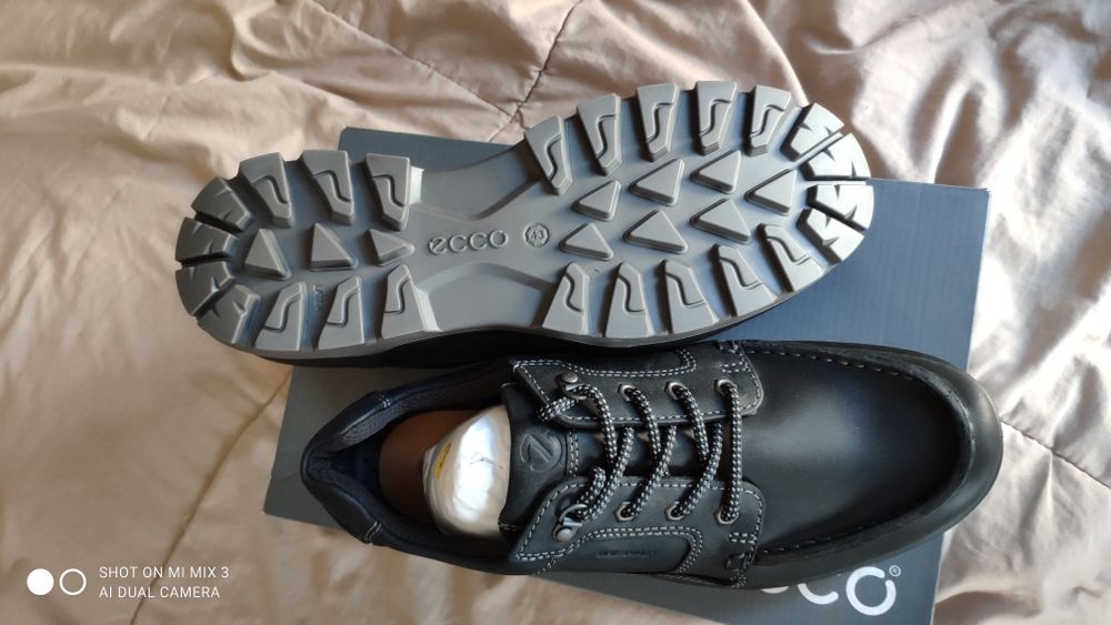 Ecco Rugged Truck wodoodporne czarne skórzane buty rozm 43