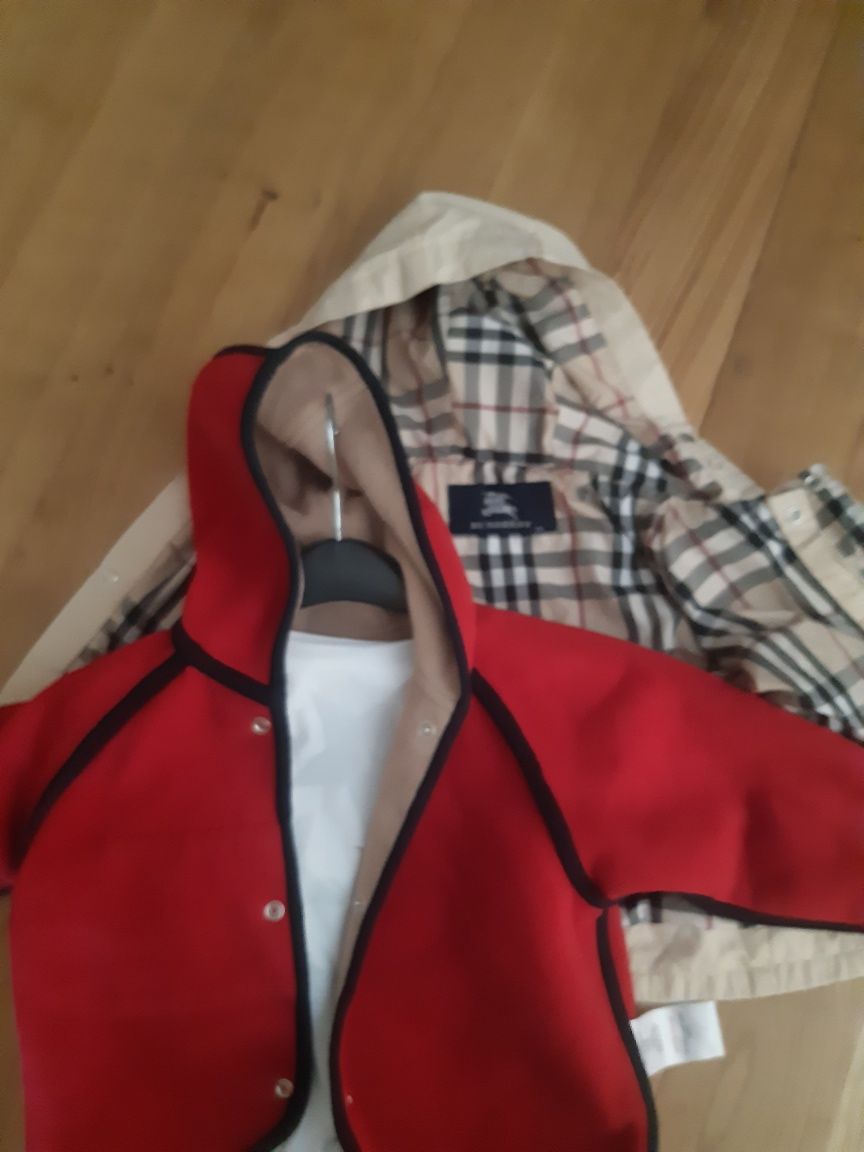 Mega kurteczka/płaszczyk 3 w 1 styl Burberry r 12m/74 - 80 cm
