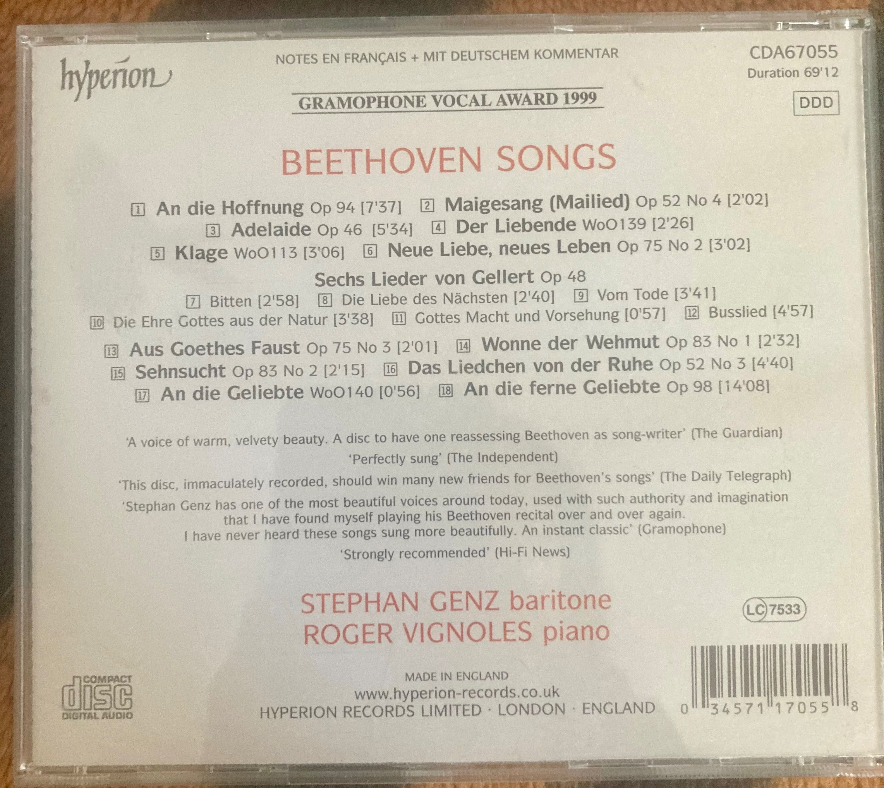 Beethoven Songs Lieder