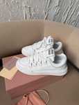 Кеди MIU MIU White Sneakers / кеди МІУ МІУ білого кольору шкіряні