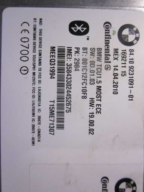 Bmw -  2 Módulos Audio Bluetooth Telemático