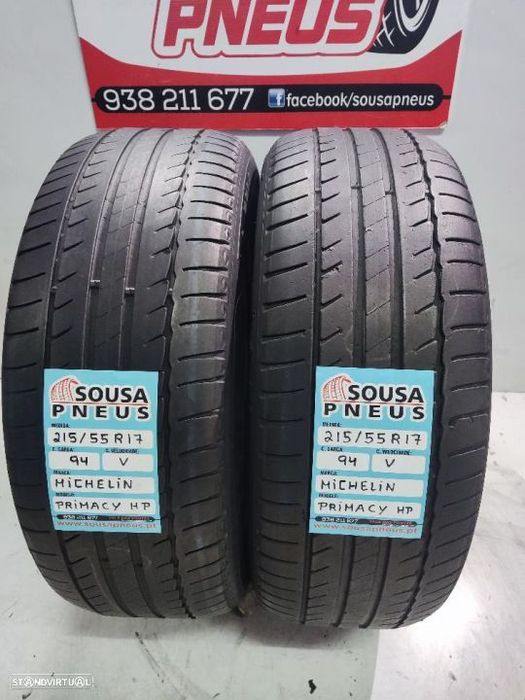 2 pneus semi novos 215-55r17 michelin - oferta dos portes 100 EUROS