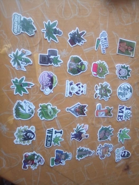 Funny CANNABIS stickers- variados 4 por 1E