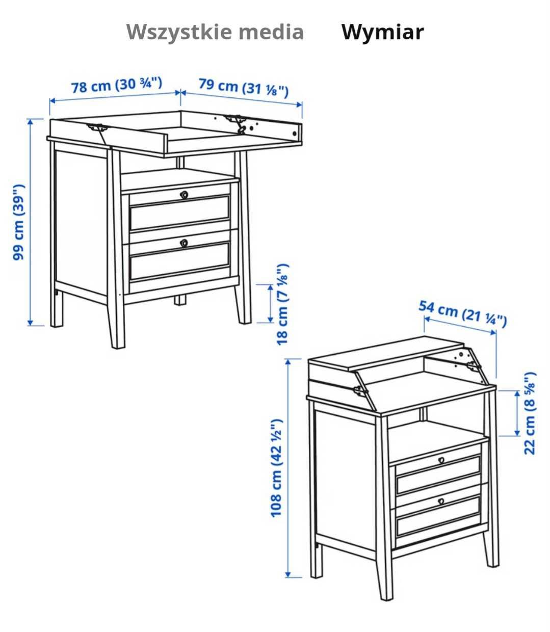 IKEA Sundvik Przewijak Komoda z przewijakiem biała