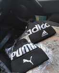 Зимняя шапка Adidas и Puma на флисе с бубоном (отстёгивается)