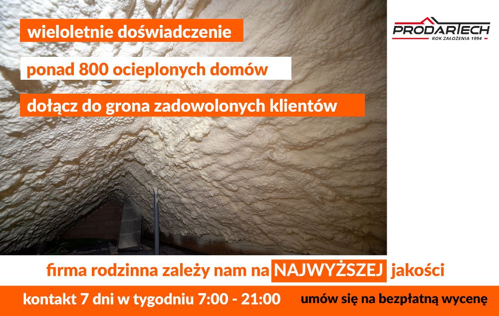 Ocieplanie piana pianowanie poddaszy pianka PUR ocieplenia pianką PUR