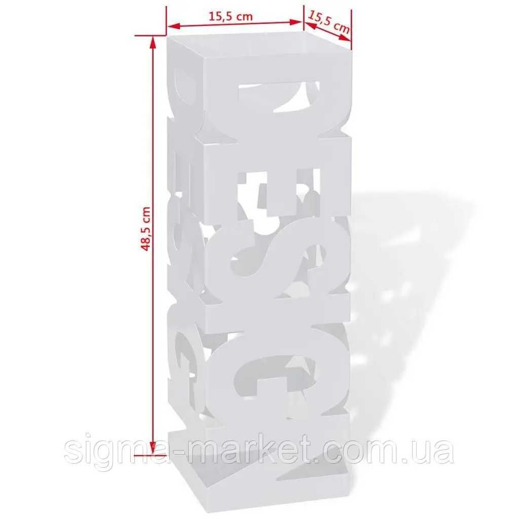 Квадратна Підставка для Парасоль/Тростин Білий 48,5 см Сталь