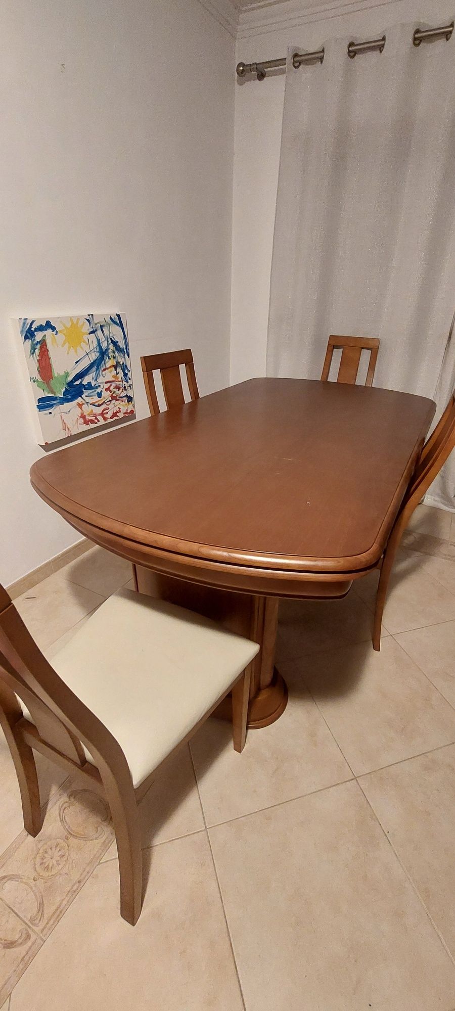Mesa de jantar + 6 cadeiras em cerejeira