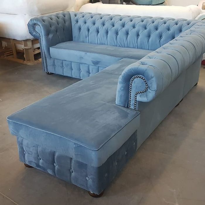 Chesterfield narożnik tkanina easy clean