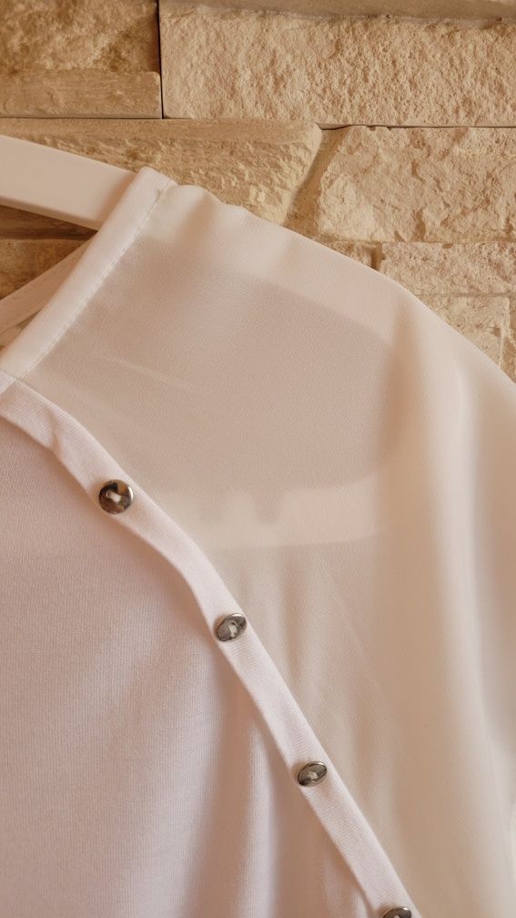 Orsay 42 XL top biała bluzka z krótkim rękawem