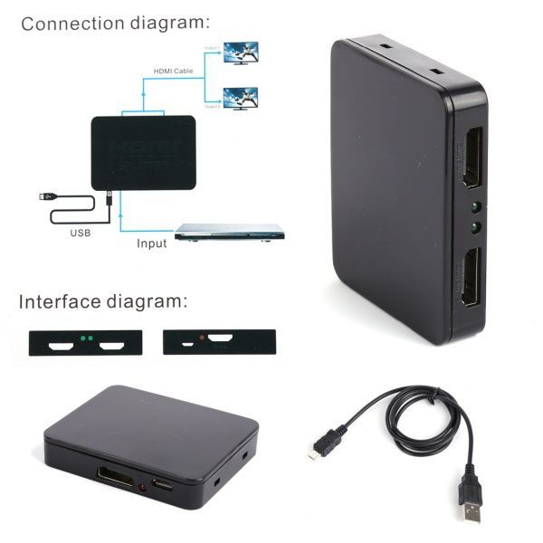 Switcher HDMI 1 entrada 2 saidas. 2 TVs em HDTV