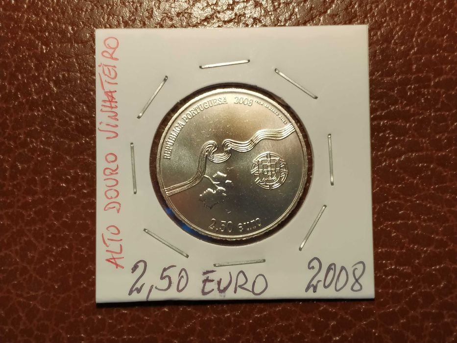 Portugal moeda de 2,5 euro de 2008 Alto Douro Vinhateiro Unesco