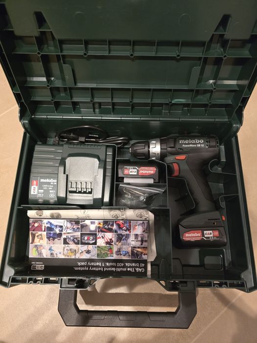 Nowa wiertarko-wkretarka udarowa Metabo Powermaxx SB12 2 x akumulator