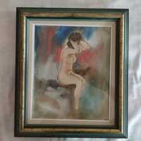 Obraz olejny na płótnie   " NUDE LADY" 41 x 36 cm