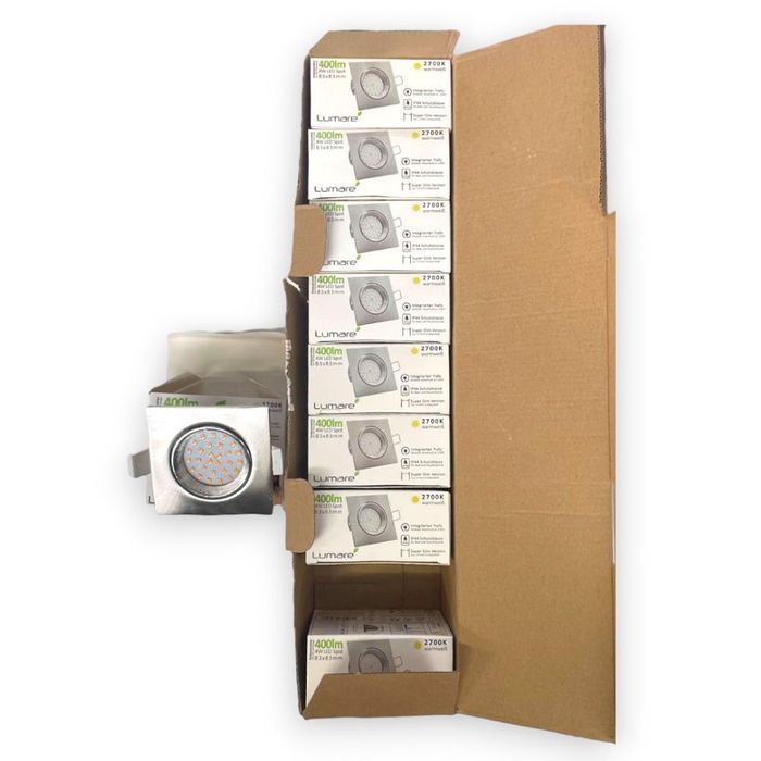 led wpuszczany spot 4w 83x83mm ip44 2700k 9 szt.