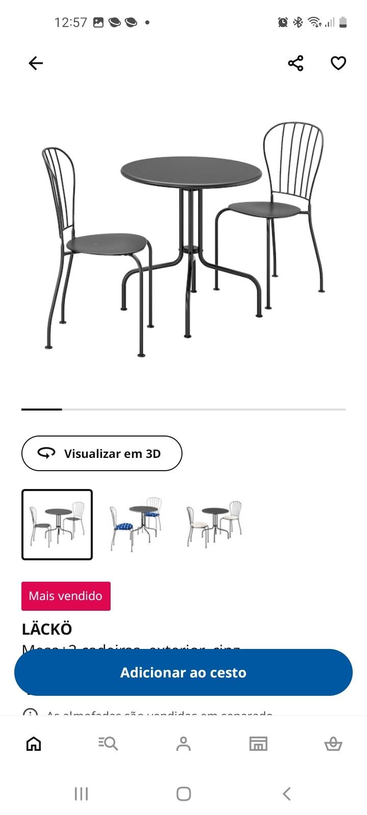 Mesa e cadeiras de exterior ikea