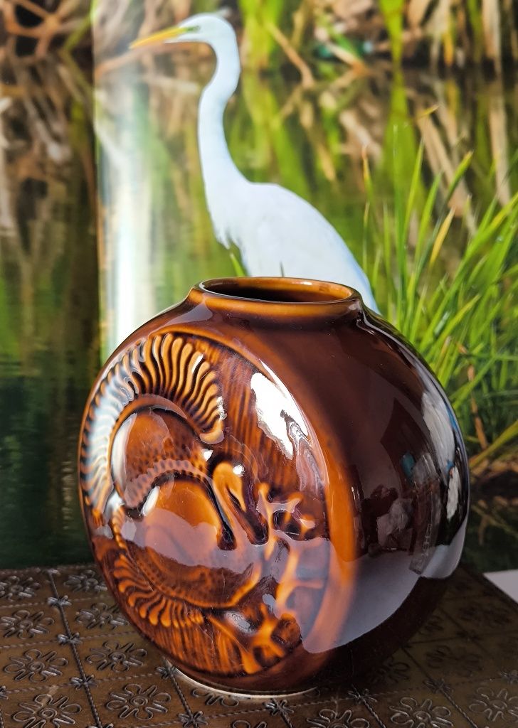 Wazon Pruszków ptaki piękny stary porcelit