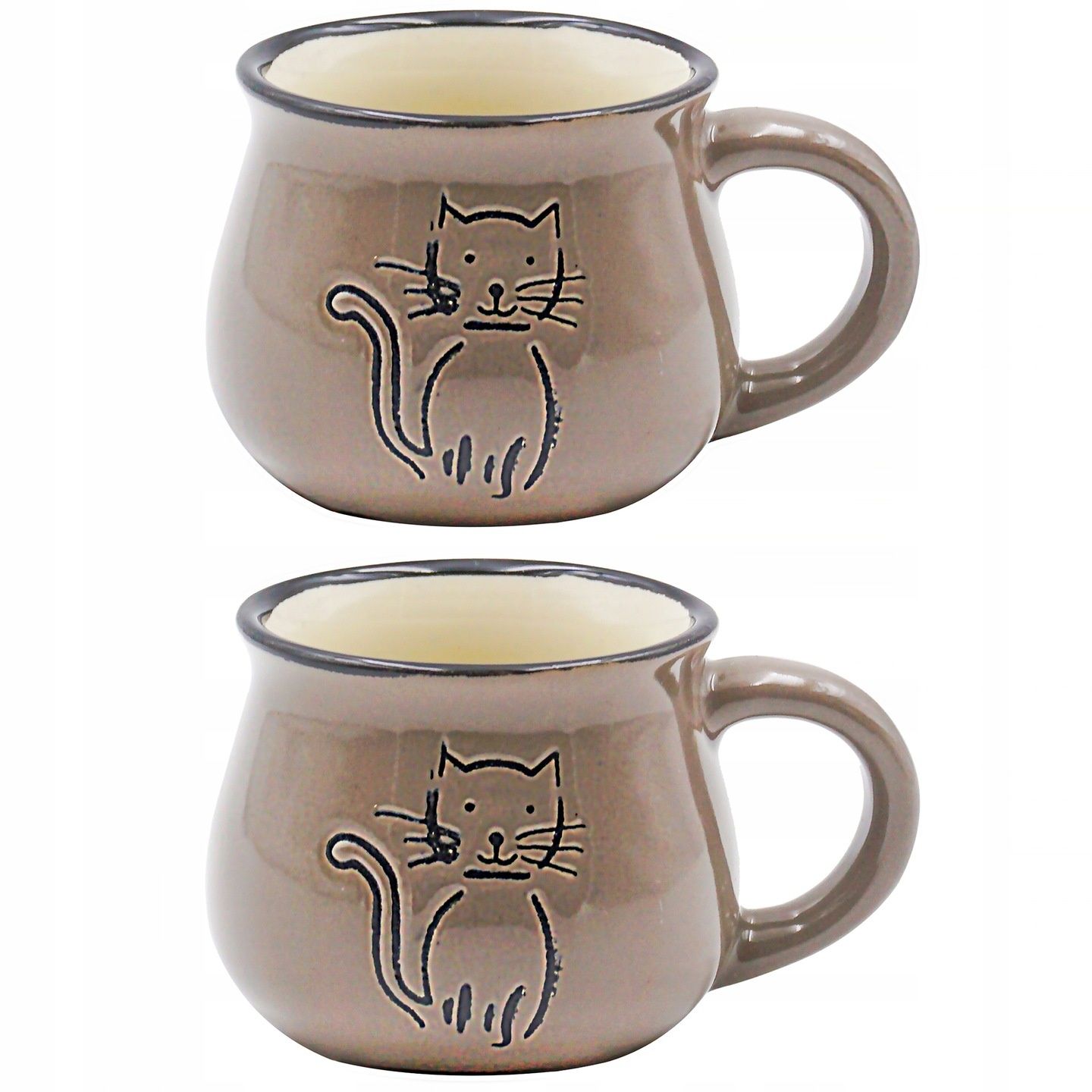 zestaw 2x stylowa filiżanka espresso kot 90ml brąz