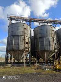 Silos, silosy, zbiorniki zbożowe 150 ton lejowe Petkus aluminiowe