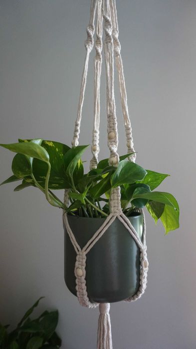 Suporte para vasos/plantas em macrame