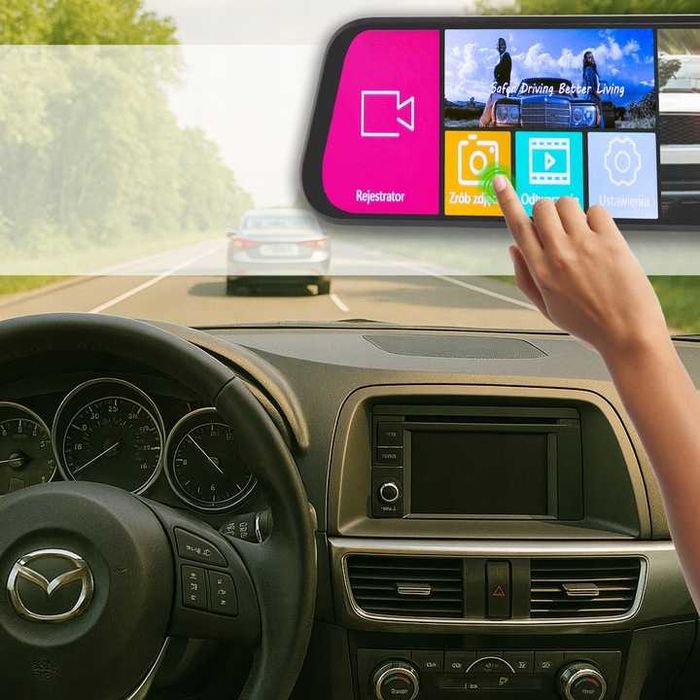 Rejestrator video  DVR F610 BLOW Lusterko ekran 10"  Kamera cofania