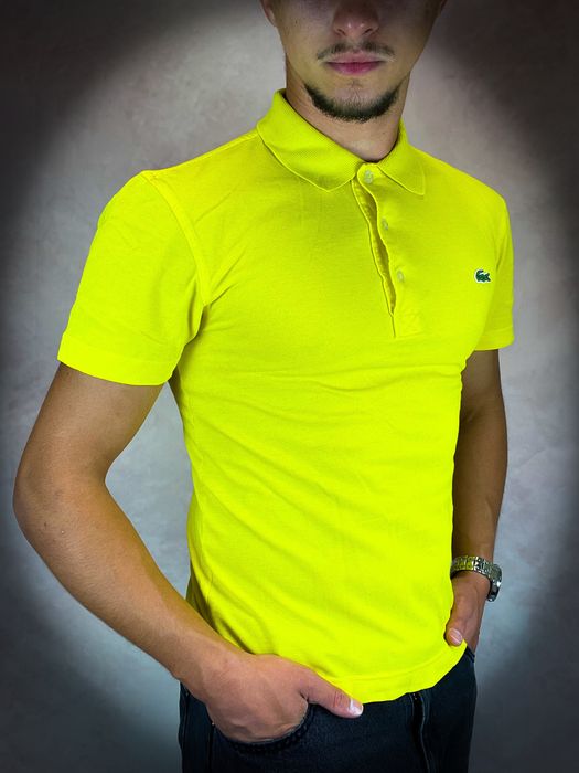 Nowa Stylowa Żółta Męska Polo T-shirt «Lacoste» Koszulka / XS