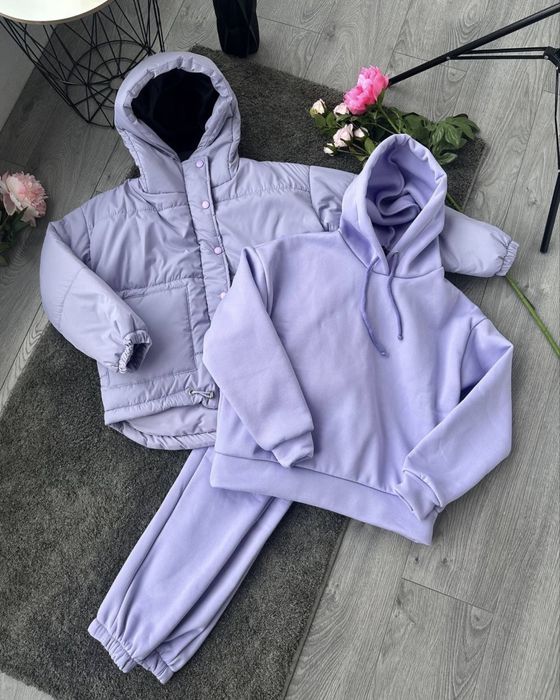 Зимній костюм трійка/ зимня куртка/ жіночий спортивний костюм