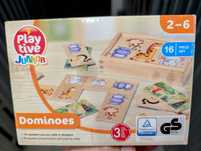 Domino, zwierzątka, drewniana zabawka dla dzieci