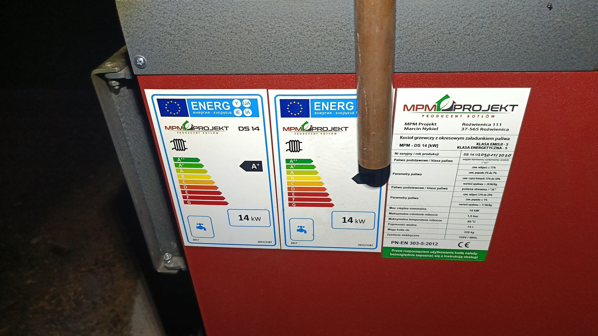 Piec kocioł na drewno i węgiel moc 14kw 2020 rok 5 klasa wysyłka