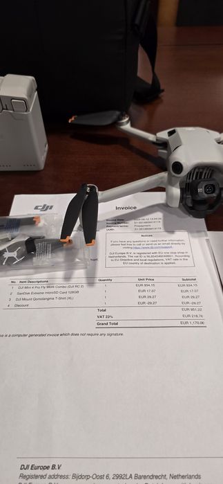 DJI Mini 4 Pro + RC2 Fly More Combo Fatura DJI
