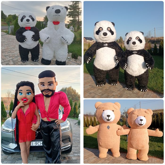 Biały Miś Luksus żywa maskotka Tańczące lalki Stitch urodziny wesele.