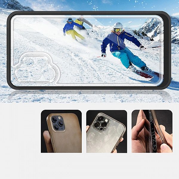 Clear 3in1 etui do Samsung Galaxy A32/5G żelowy pokrowiec z ramką czar