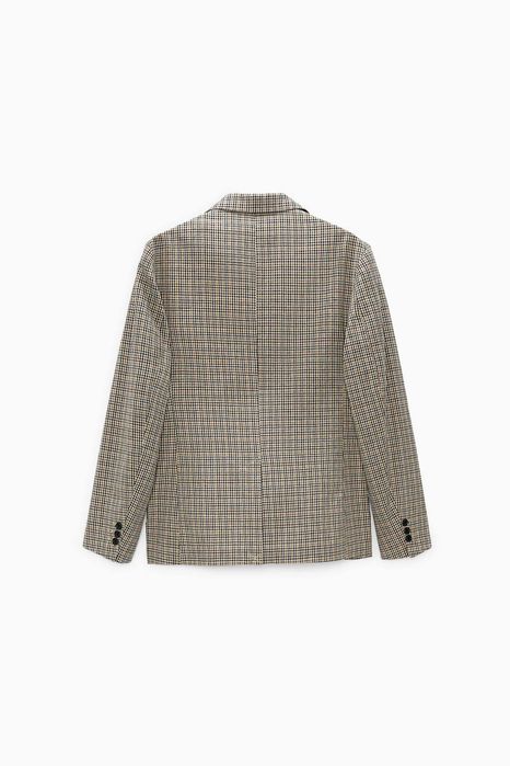 Blazer marynarka męska ZARA bawełna / len krata roz S 44/46 nowa