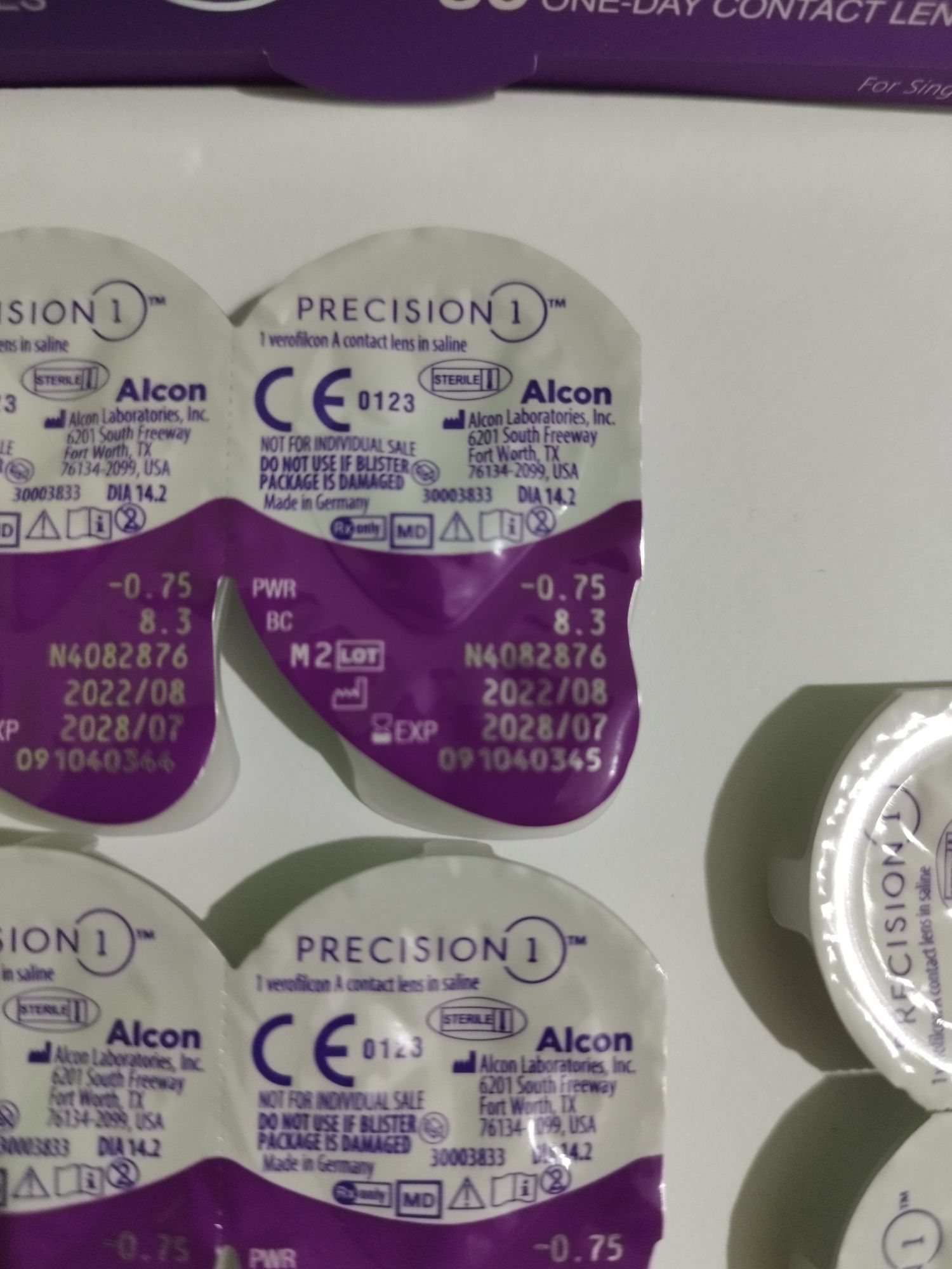 Lentes de contacto precision1 -0,75 , 28 unidades