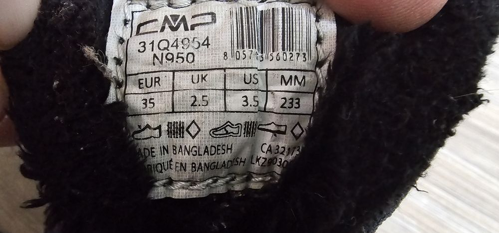 Buty dziecięce CMP ocieplane rozmiar 35 wkładka 23,3cm używane