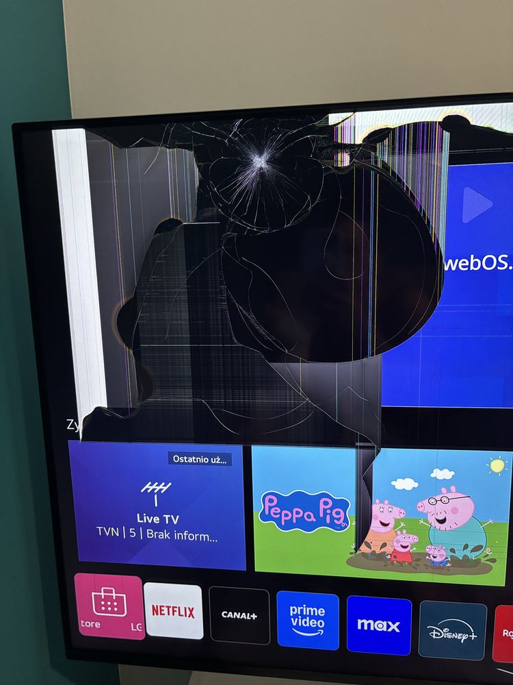 Telewizor LG 49NANO86 NanoCell 49 cali - uszkodzona matryca