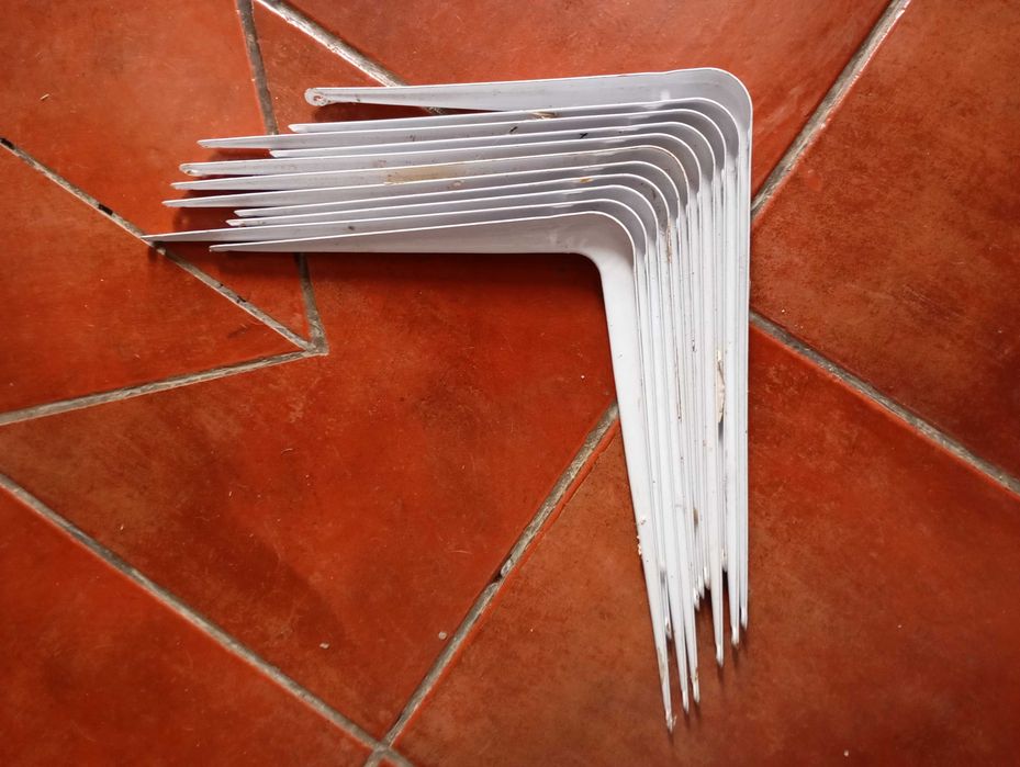 conjunto de 11 suportes metálicos 250 x 300mm,blanco